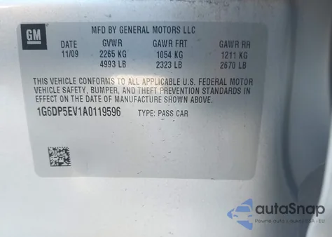 2010 Cadillac Cts Premium from USA, damaged, VIN 1G6DP5EV1A0119596